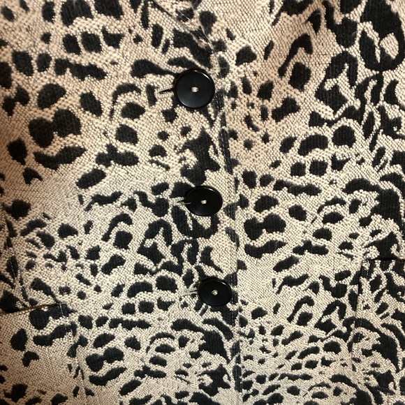 Zanella Italian-made leopard print blazer Poly/Cotton black/tan 8 - Picture 7 of 9